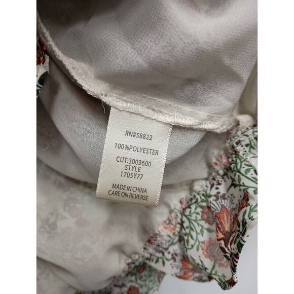 Max Studio Womens BOHO Cottagecore Top Small Floral Ruffle Cold Shoulder - Picture 8 of 11